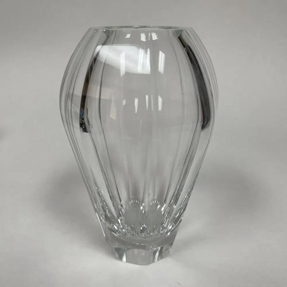 Moser Vase‎ Clear Glass Corsica Panels Almost 6